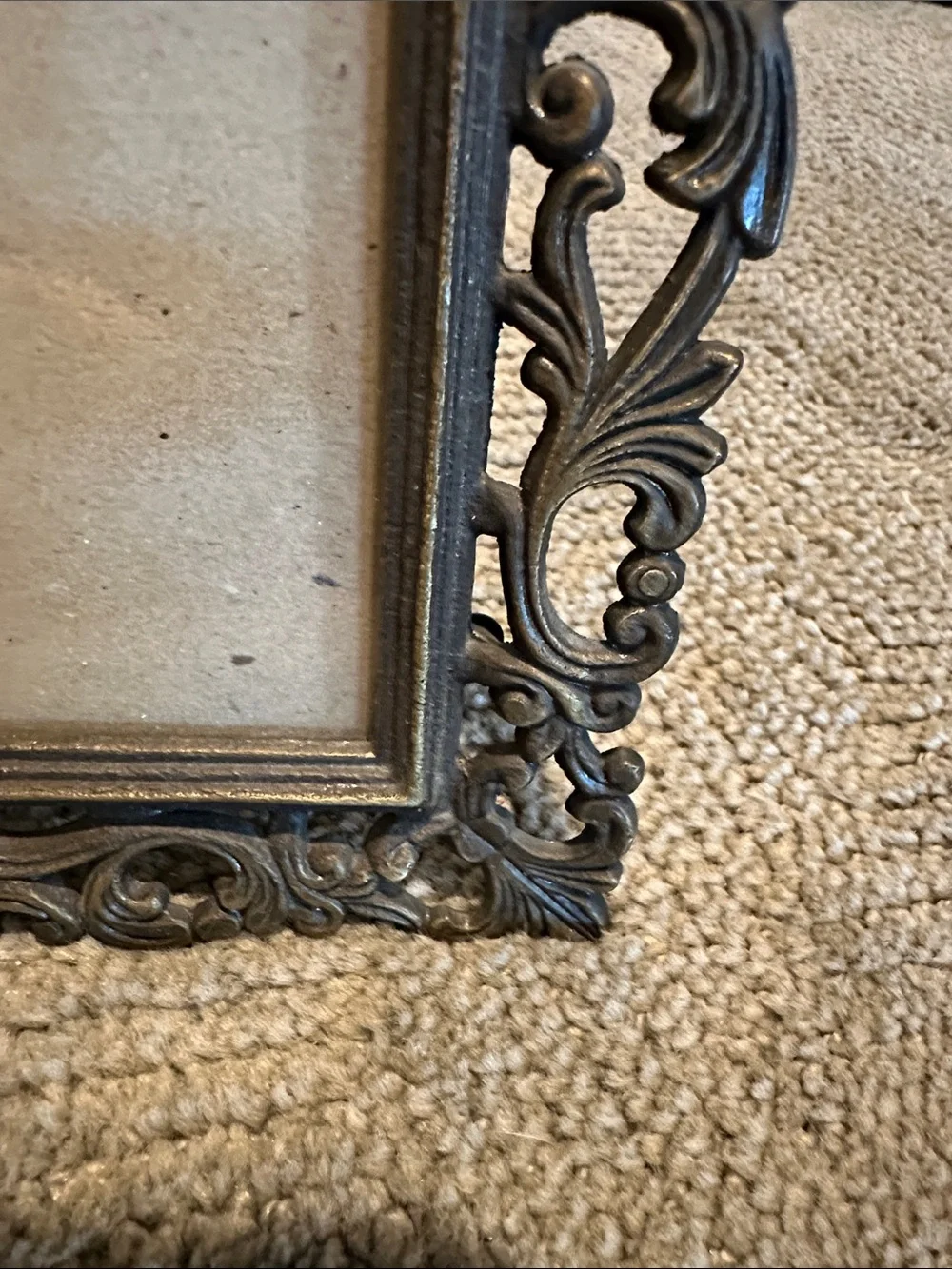 Ornate Antique Metal Picture Frame